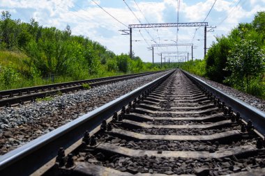 railways outdoors in the sunny day