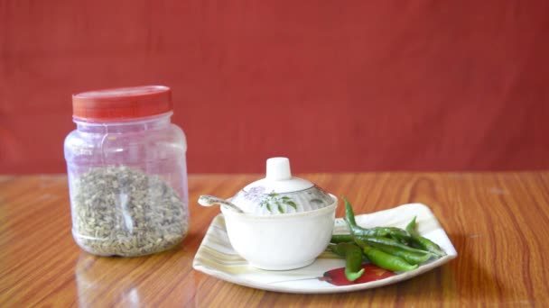 Mirch Masaala Green Chillies Recipe Food Drink Health Care Medical — Stock Video