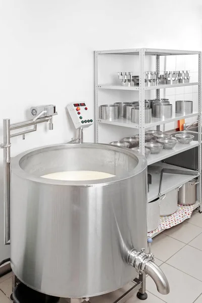 workplace for the production of cheese, tanks for making cheese