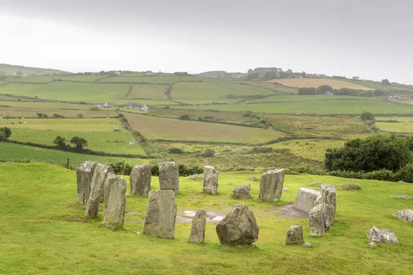 Vista Sobre Drombeg Stone Circle Glandore Irlanda Fotos de stock libres de derechos