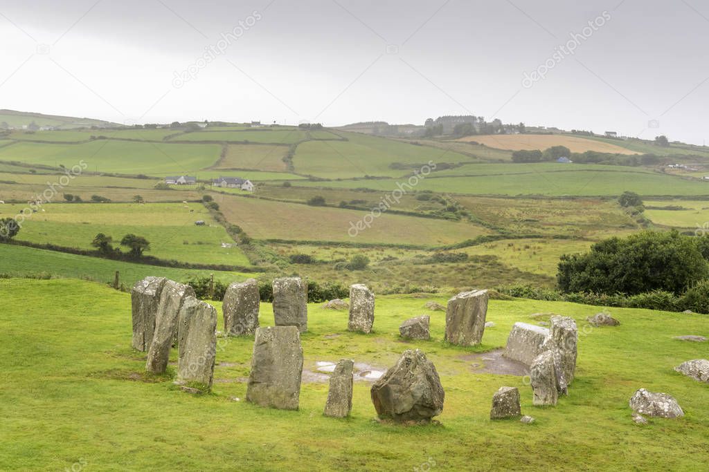 View on Drombeg stone circle, Glandore, Ireland