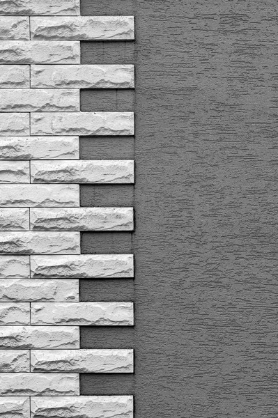 Dekorativní štuk s cihlami. Sádrokartonová stěna s ozdobnými cihlami. — Stock fotografie