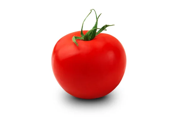 Pomidor. Czerwony dojrzały pomidor izolowany na białym tle. — Zdjęcie stockowe