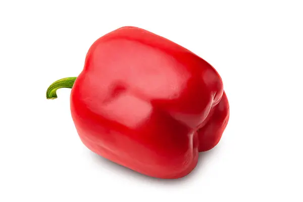 Rode peper. Zoete peper. Bell peper geïsoleerd op een witte achtergrond. — Stockfoto