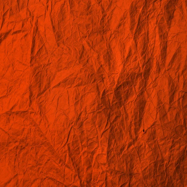 Crumpled orange paper. Texture kraft paper Lush Lava color. Recycled paper background. — 스톡 사진