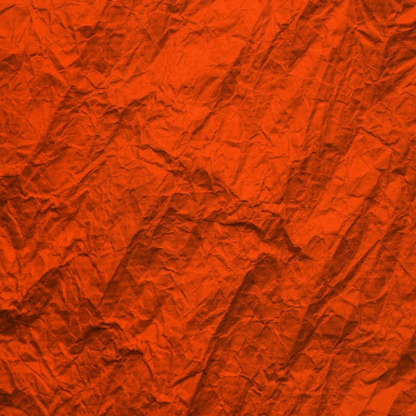 Orange paper ff4500 color. The texture of crumpled kraft paper Lush Lava color. Background recycled paper. — 스톡 사진