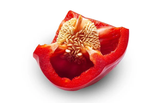 Sweet pepper. Sliced bell peppers isolated on a white background. Organic food. — ストック写真