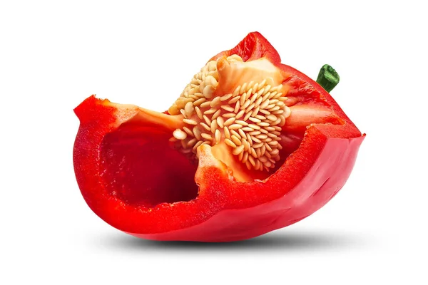 Bell pepper. Sliced bell peppers isolated on a white background. Organic food. — 图库照片