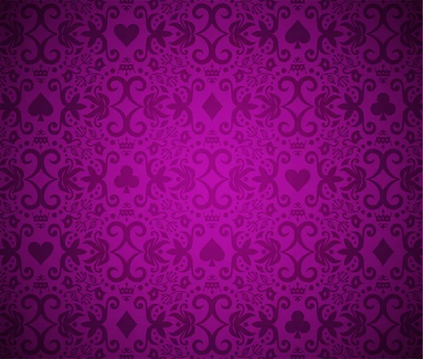 与卡符号装饰豪华紫色背景 — 图库矢量图片