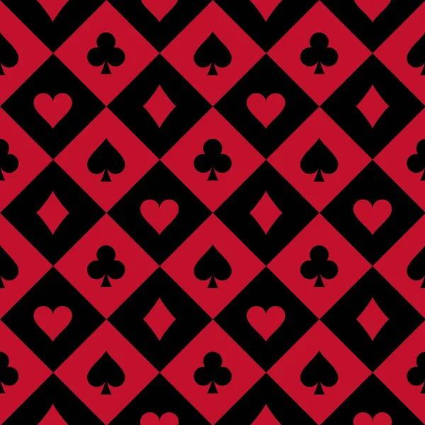 Simple fond de poker sans couture avec des symboles de carte — Image vectorielle