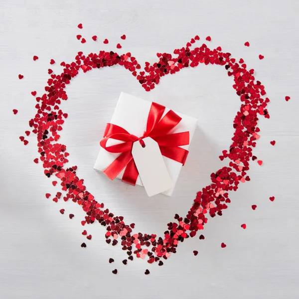 Valentine cadeau forme de coeur — Photo