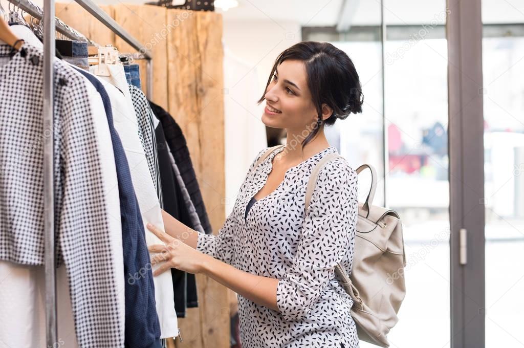 Happy woman doing shopping