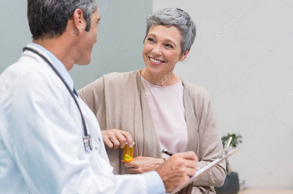 Patient and doctor talking
