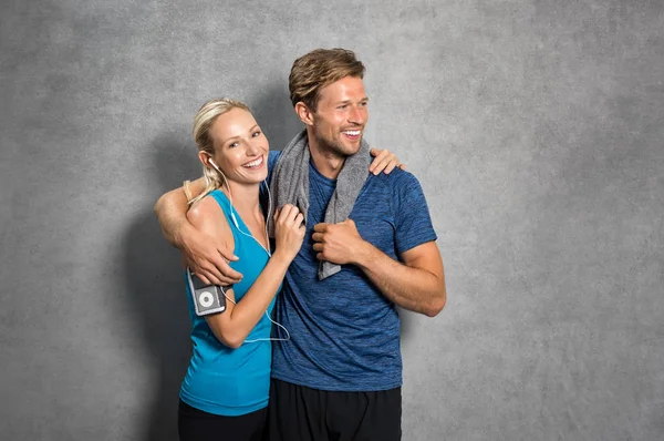 Casal após o treino — Fotografia de Stock