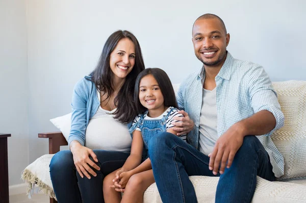 Happy parents with daughter — Stock Photo, Image
