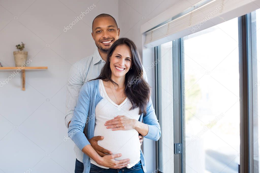 Pregnant couple loving