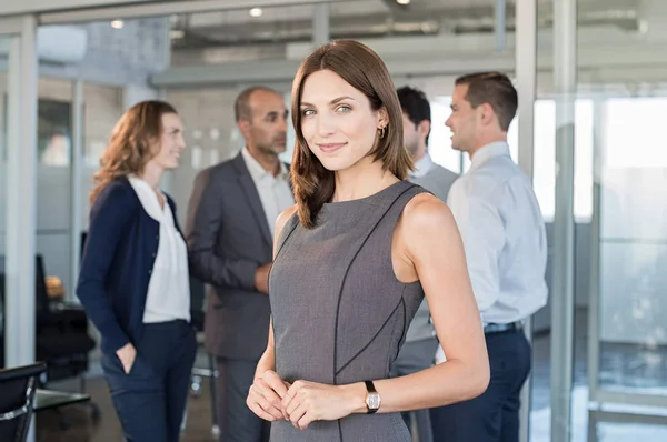 Young satisfied business woman — Stock Photo, Image