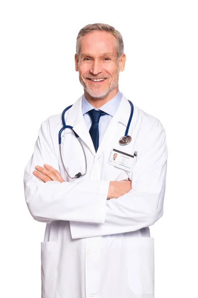 Boldog érett orvos — Stock Fotó