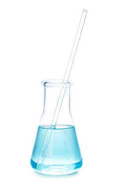 tüp üzerinde beyaz izole mavi sıvı ile.