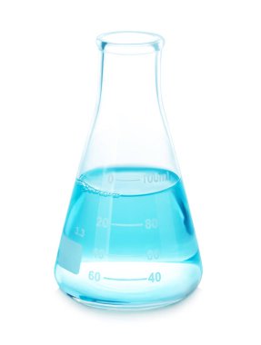 tüp üzerinde beyaz izole mavi sıvı ile.