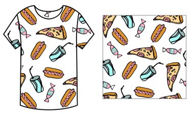 lokanta desen beyaz t gömlek