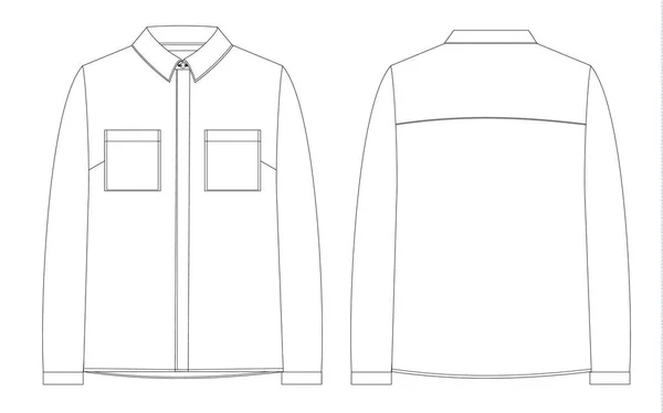 Croquis technique de chemise — Image vectorielle