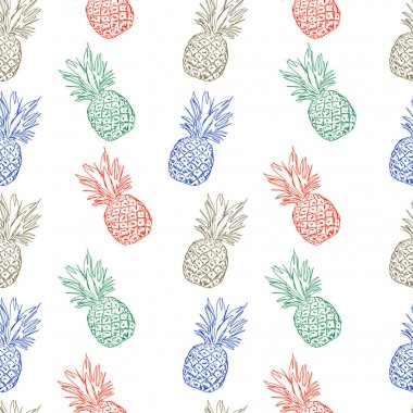 şirin renkli ananas desen 
