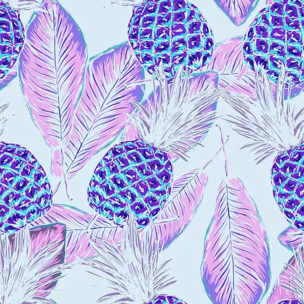 Trópusi divat mintát hűvös ananász — Stock Fotó