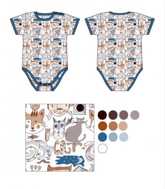 Bebek takım elbise baskılı