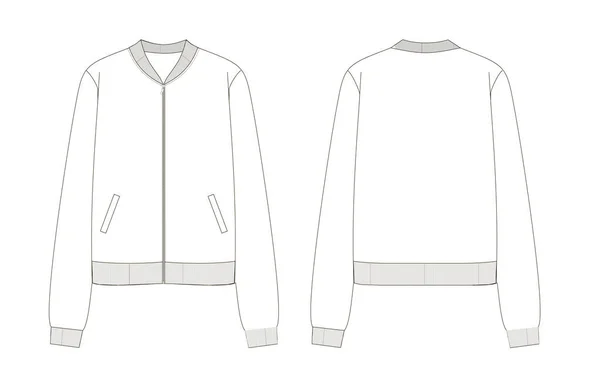 Female bomber jacket sketch — Stock Vector