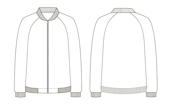 Bomber jasje technische schets — Stockvector