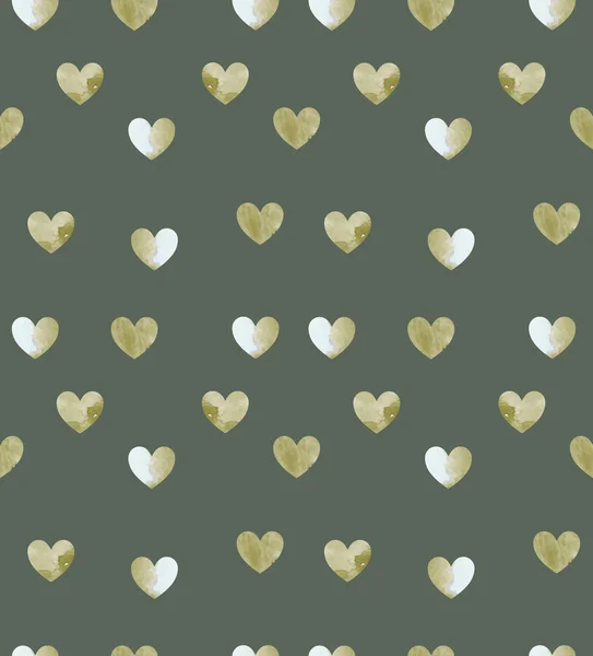 Seamless gold heart glitter pattern — Stock Vector