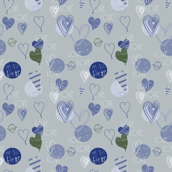 hearts pattern. Background illustration with love symbols heart
