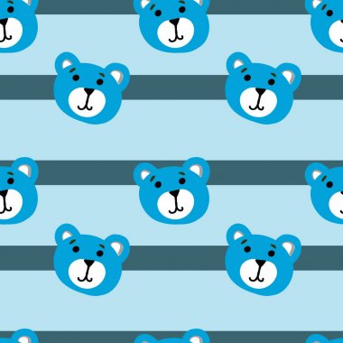 Şirin çocuk ayı desen erkekler için. Arka plan üzerinde renkli ayı oluşturmak eğlenceli bir karikatür çizim.