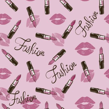 Sanatçı nesneleri makyaj desenle pembe sorunsuz kozmetik