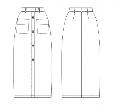 teknik çizim ön ve arka etek