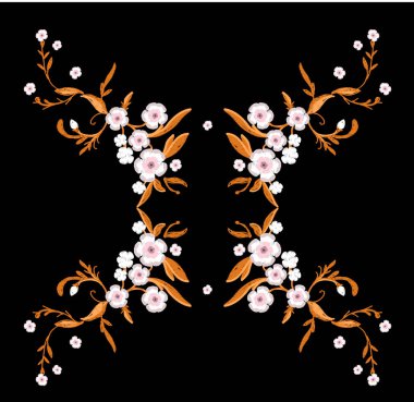 Sakura çiçek yaprakları ile nakış