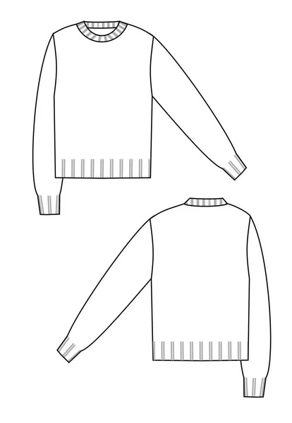 Sweater technical sketch — Stock Vector
