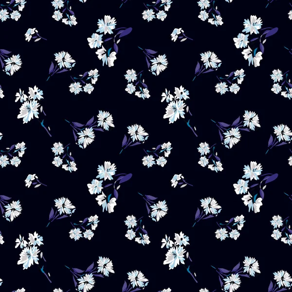 Flores abstractas sobre fondo negro — Vector de stock