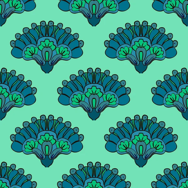 Patrón de flores verde abstracto — Vector de stock
