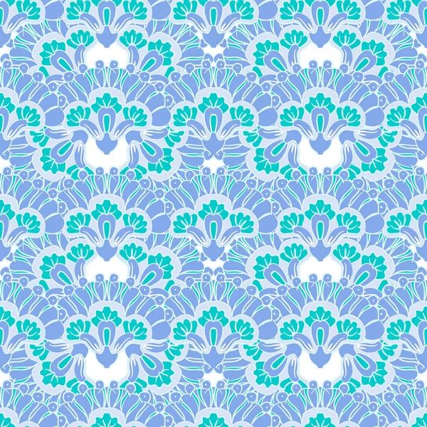 Abstracto azul flores patrón — Vector de stock