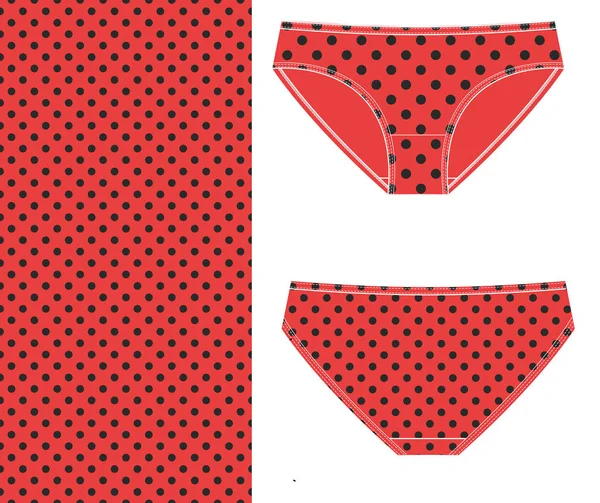 Mulher impressa cueca calças —  Vetores de Stock