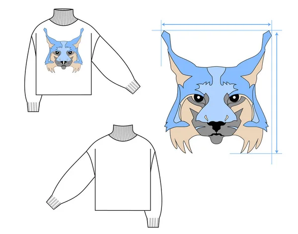 Coltrui sweater met lynx intarsia — Stockvector
