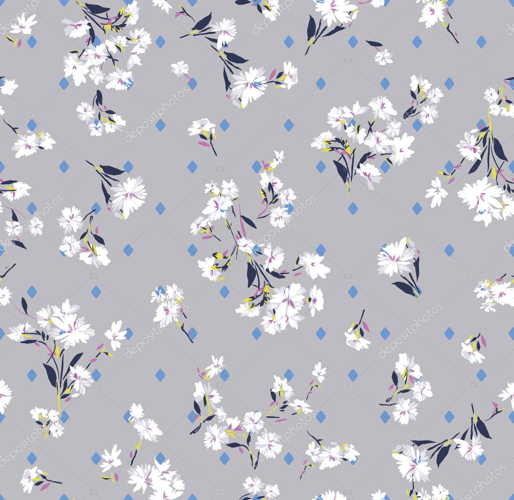 flowers pattern on striped background