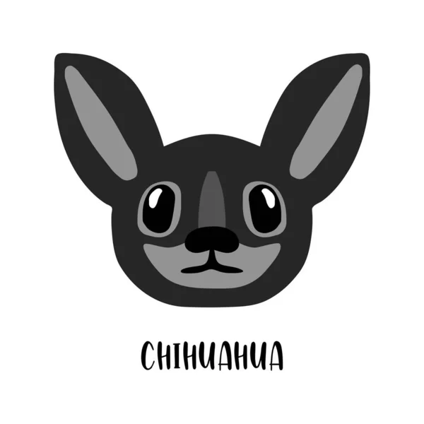 Cute Cartoon Dog Face Image Vector Illustration Chihuahua White Popular — Stock Vector