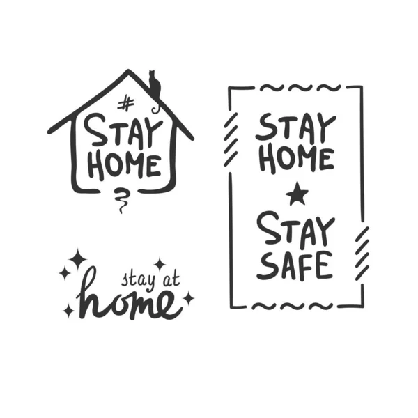 Stay Home Awareness Social Media Campaign Coronavirus Prevention Poster Design — стоковый вектор
