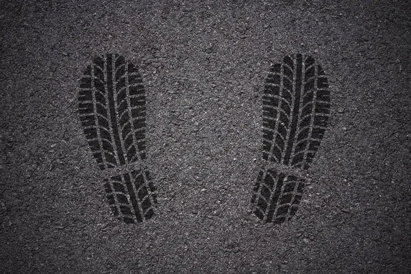 Tire Tread Pattern Combined Shape Shoe Asphalt Background — Stock Photo, Image