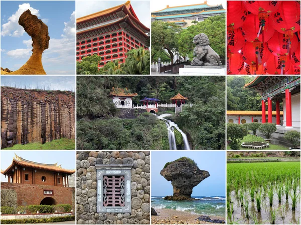 Taiwan richtungsweisende collage — Stockfoto