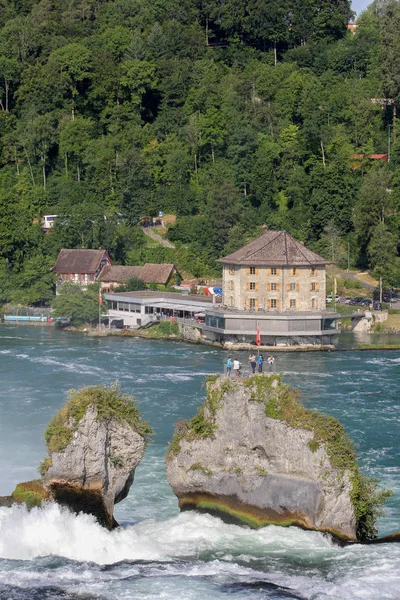 Rheinfallen och slottet Woerthli - Schweiz — Stockfoto