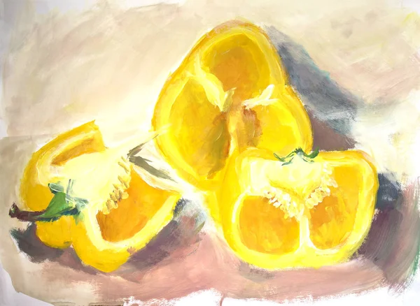 Water color painting: fruits and vegetables: paprika